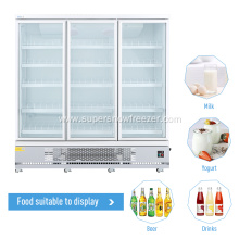 Vertical double glass door freezer for beverage